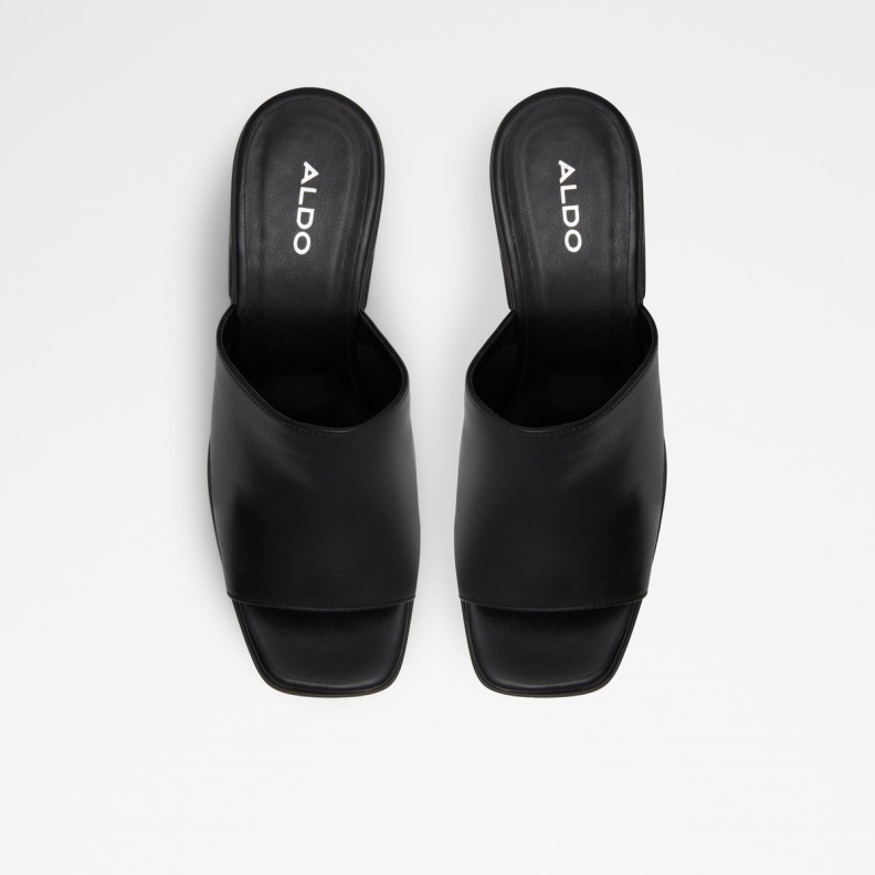 Black Aldo Fashion Melcee Heeled Mule Plateforme