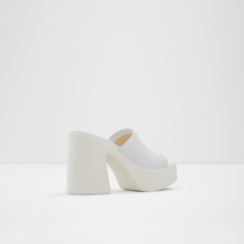 White Melcee Heeled Mule Plateforme Aldo Fashion