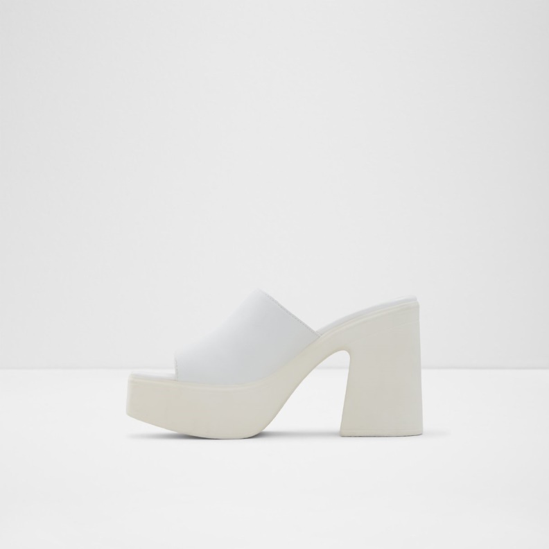 White Melcee Heeled Mule Plateforme Aldo Fashion