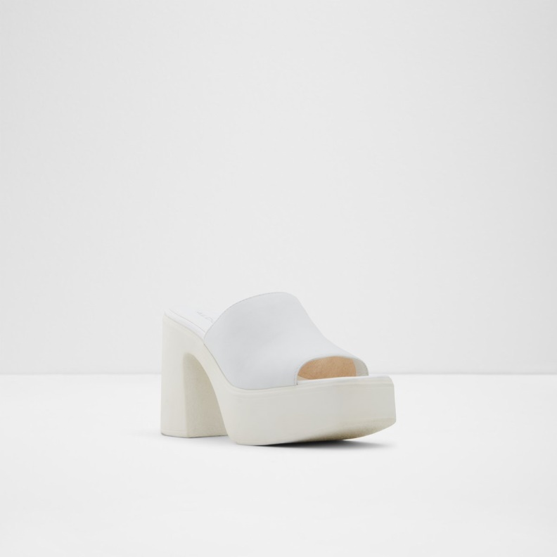 White Melcee Heeled Mule Plateforme Aldo Fashion