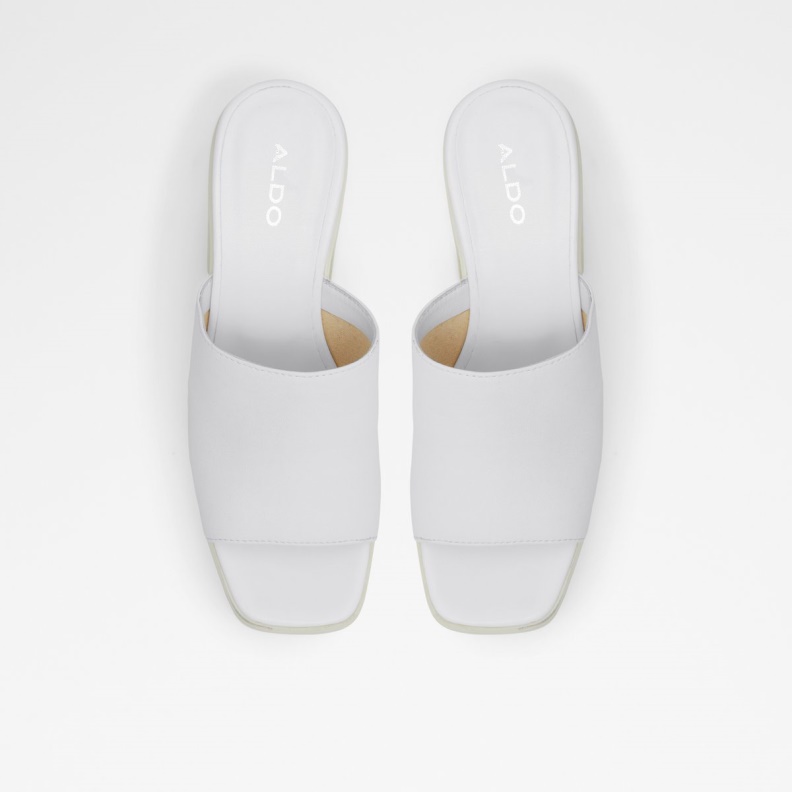 White Melcee Heeled Mule Plateforme Aldo Fashion