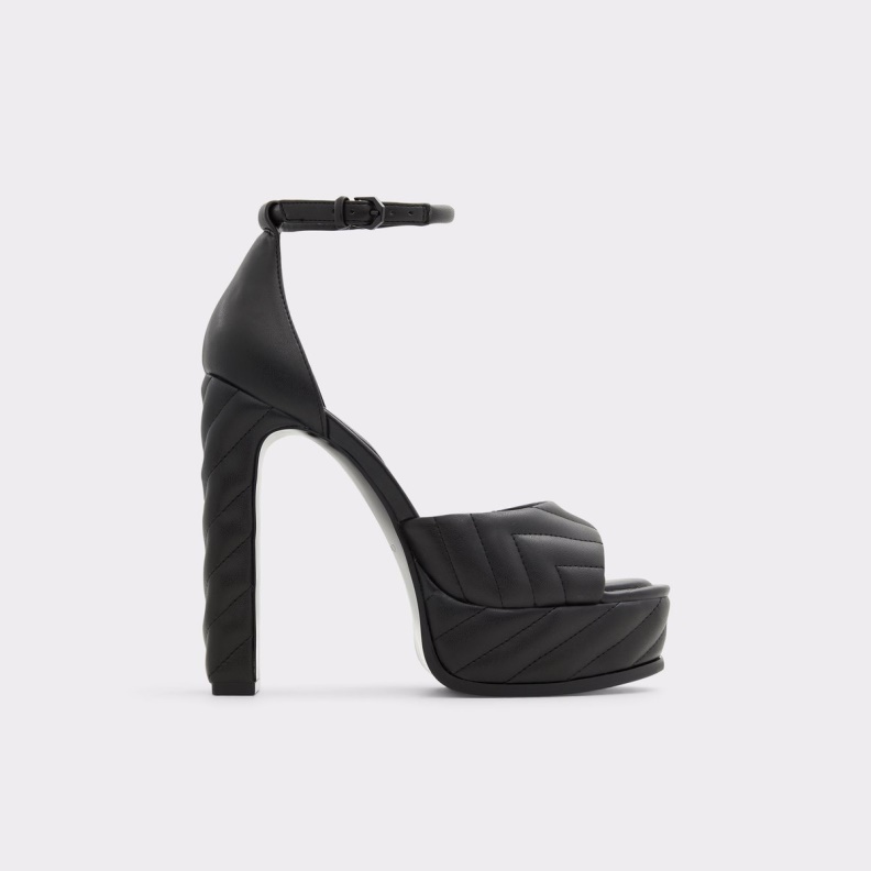 Black Fashion Aldo New Arrival Milena Ankle Strap Heeled Sandal Plateforme