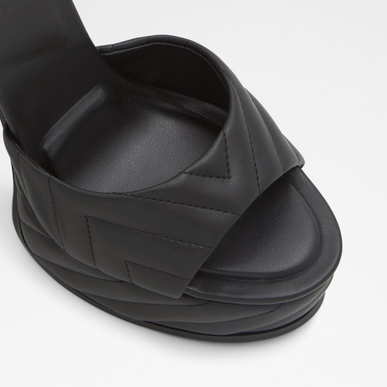 Black Fashion Aldo New Arrival Milena Ankle Strap Heeled Sandal Plateforme