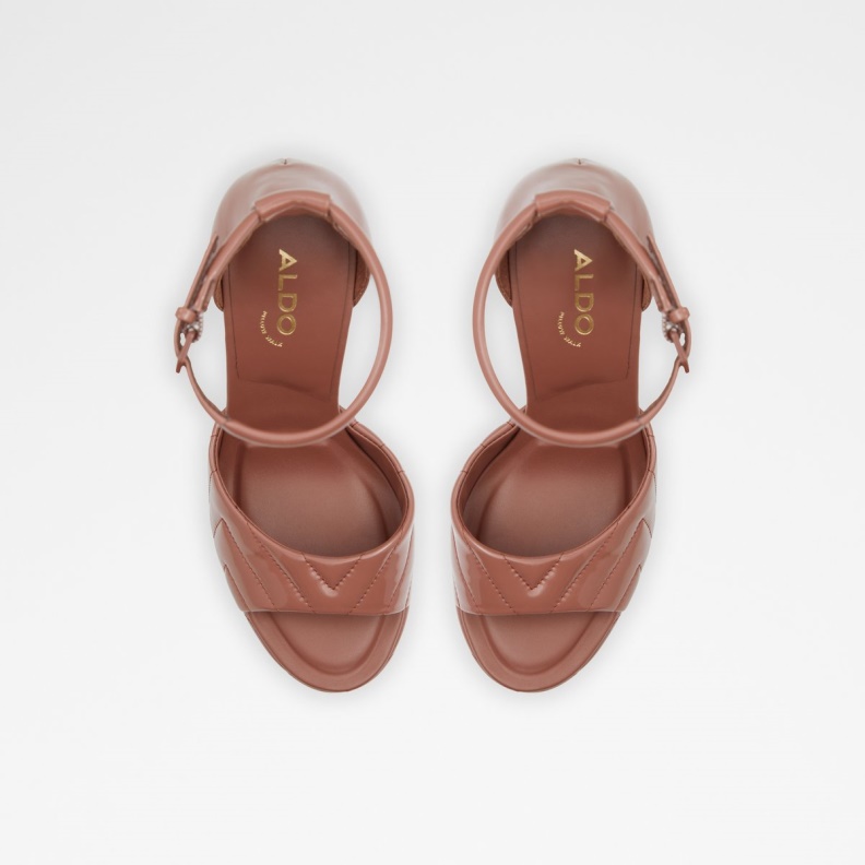 Rust Milena Ankle Strap Heeled Sandal Plateforme Aldo Fashion