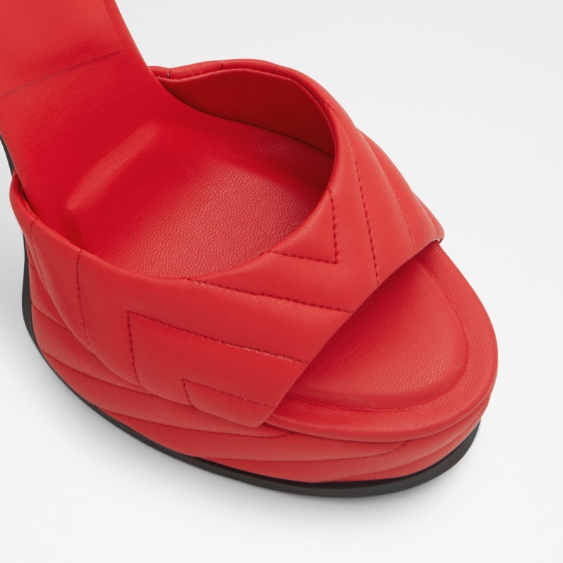 Fashion Aldo Milena Ankle Strap Heeled Sandal Plateforme Red