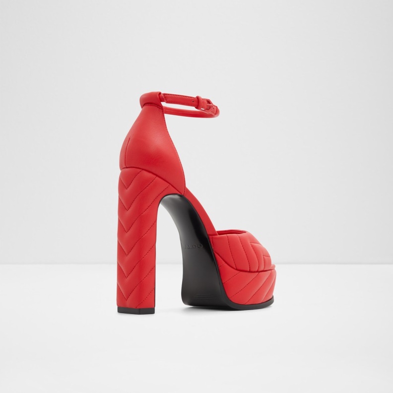 Fashion Red Aldo New Arrival Milena Ankle Strap Heeled Sandal Platform