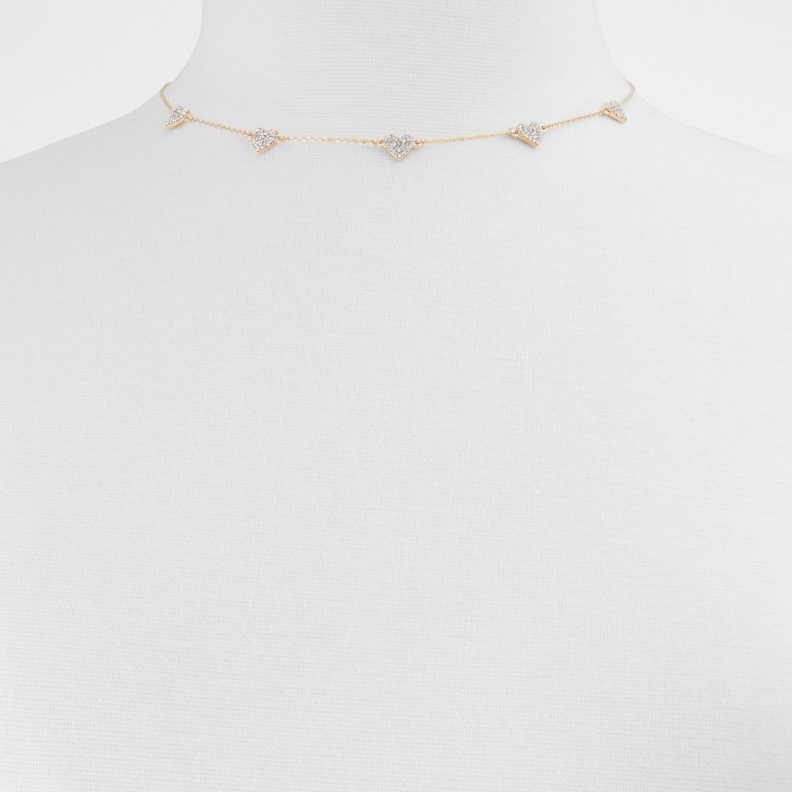 Fashion Aldo Sold Out Miroahar Necklace Gold-Clear Multi