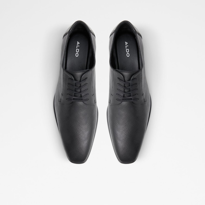 Fashion Black Leather Embossed Aldo New Arrival Montecassino Derby Shoe