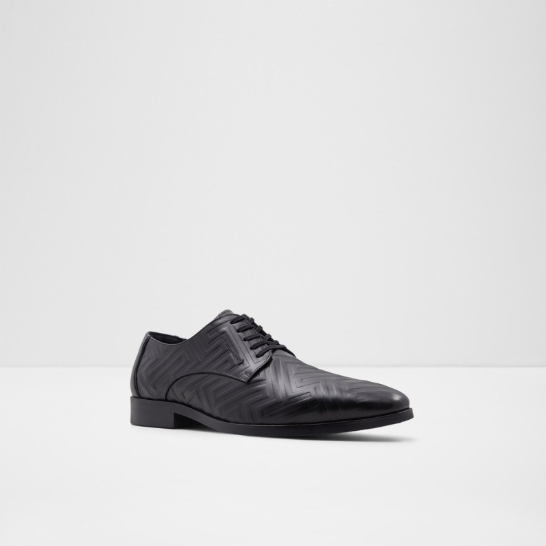 Aldo Fashion Black Leather Embossed New Arrival Montecassino Derby Shoe