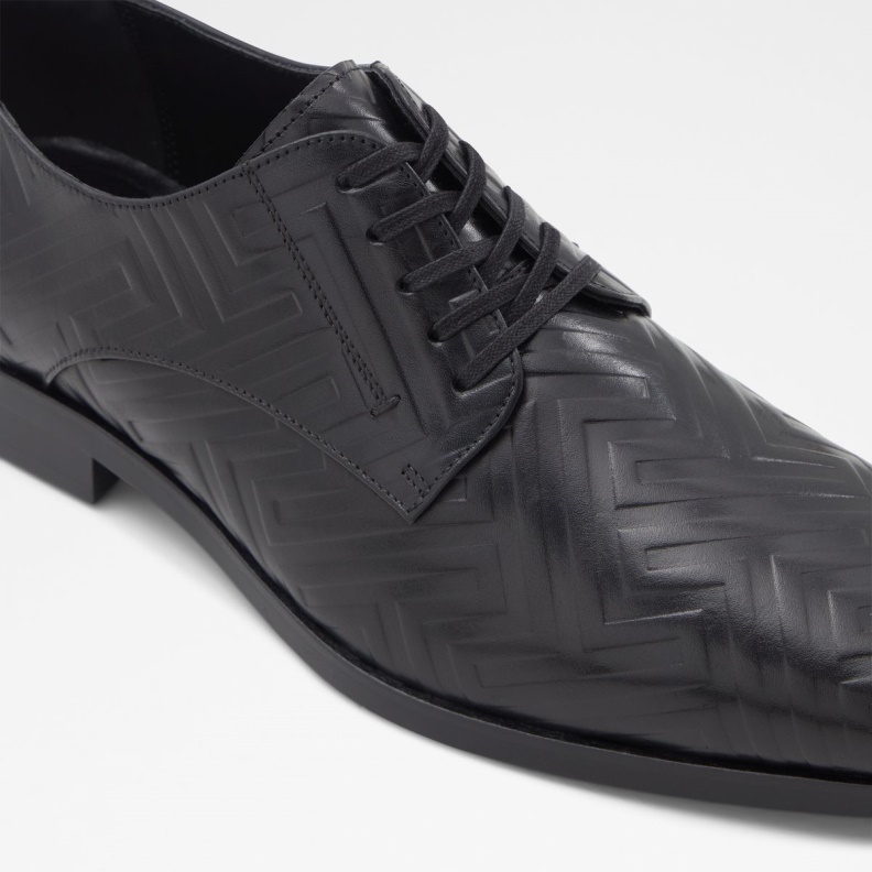 Aldo Fashion Black Leather Embossed New Arrival Montecassino Derby Shoe