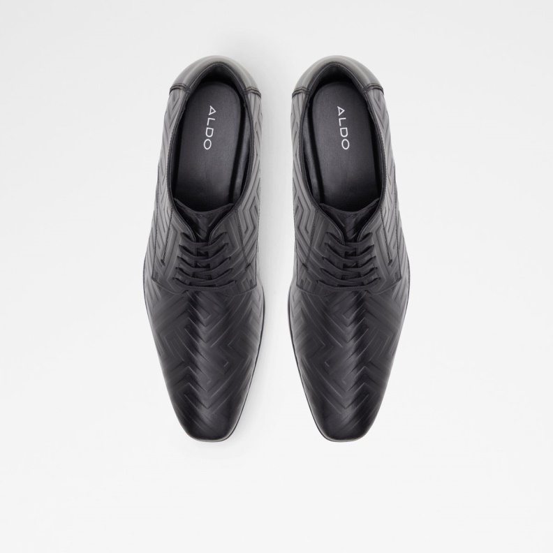 Aldo Fashion Black Leather Embossed New Arrival Montecassino Derby Shoe