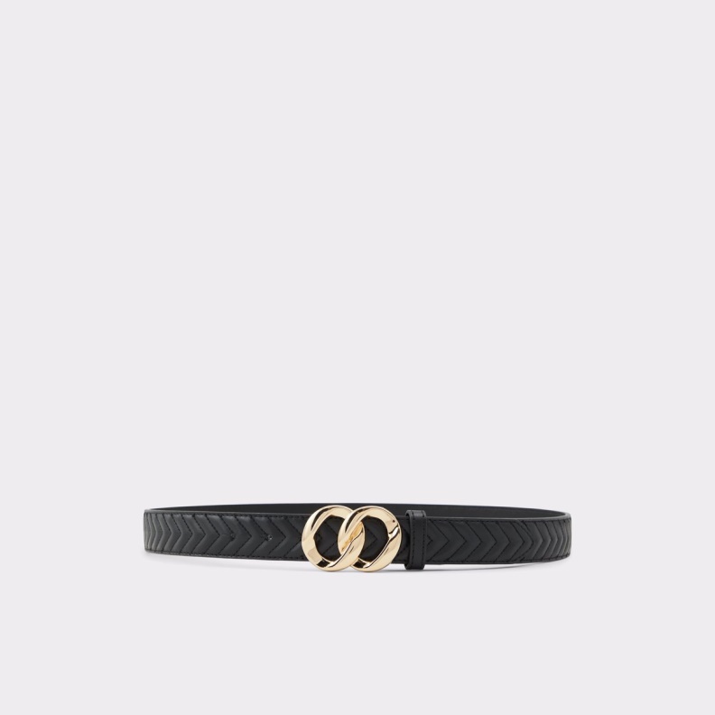 Aldo Fashion Morewan Belt Black-Gold Multi