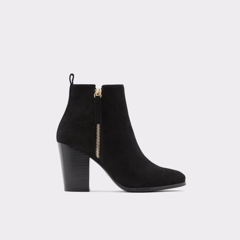 Black Leather Nubuck Low Stock Noemieflex Ankle Boot Block Heel Aldo Fashion
