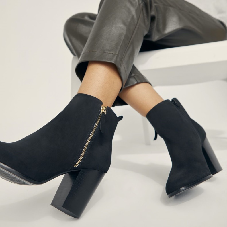 Black Leather Nubuck Low Stock Noemieflex Ankle Boot Block Heel Aldo Fashion