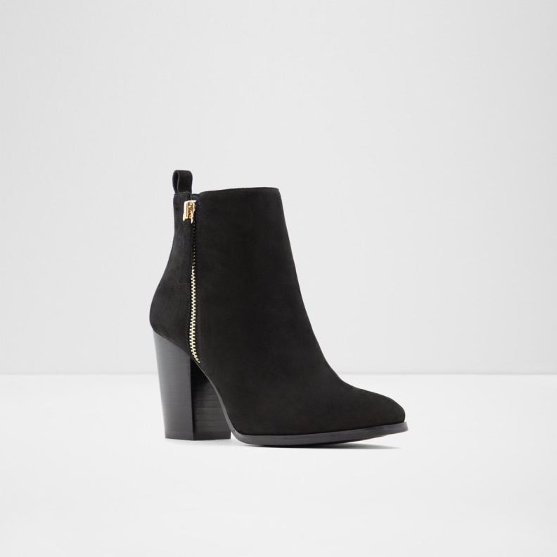 Black Leather Nubuck Low Stock Noemieflex Ankle Boot Block Heel Aldo Fashion