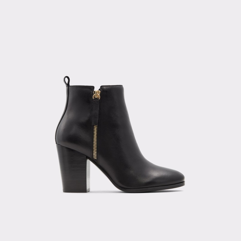 Fashion Aldo Noemieflex Ankle Boot Black Leather Smooth