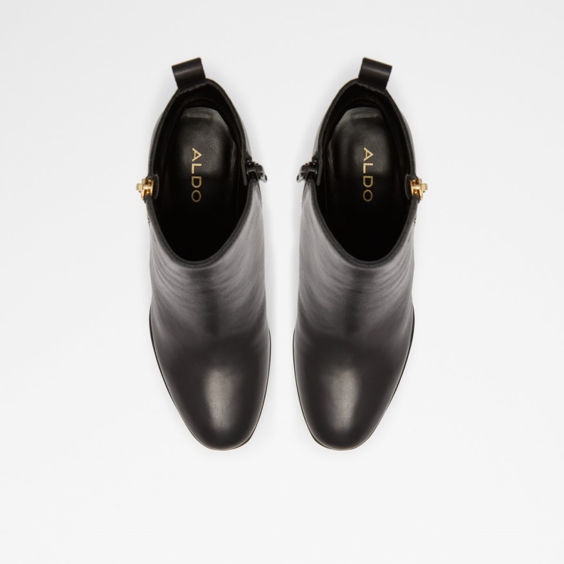 Fashion Aldo Noemieflex Ankle Boot Black Leather Smooth