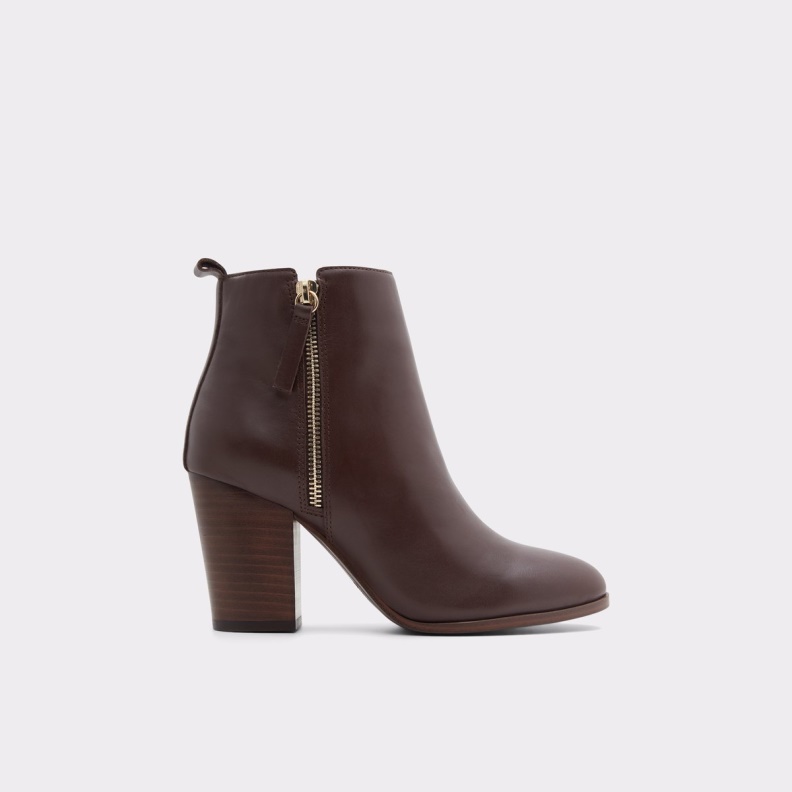 Noemieflex Ankle Boot Aldo Fashion Dark Brown Leather Smooth