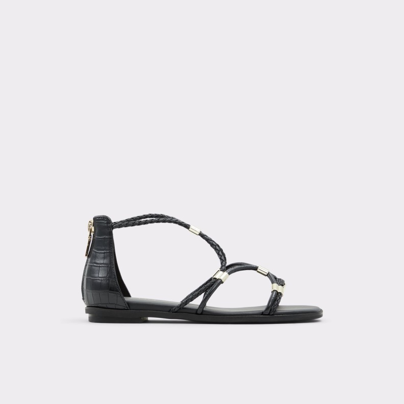 Aldo Fashion Oceriwenflex Strappy Flat Sandal Black