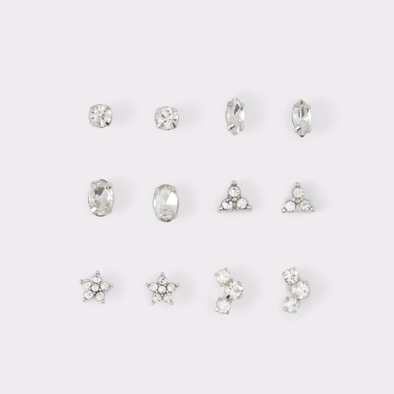 Fashion Silver-Clear Multi Last Chance Oleratha Stud Earrings Aldo