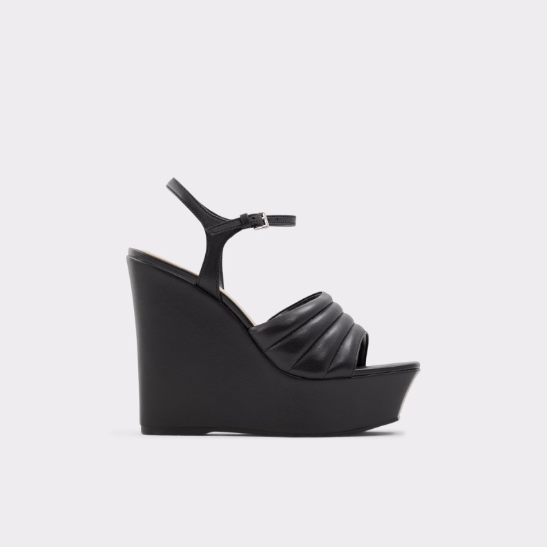 Black Fashion Aldo Parri Heeled Sandal Wedge Heel