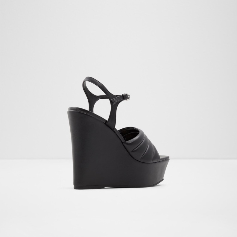 Black Fashion Aldo Parri Heeled Sandal Wedge Heel
