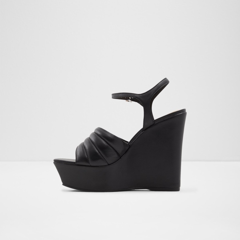 Black Fashion Aldo Parri Heeled Sandal Wedge Heel
