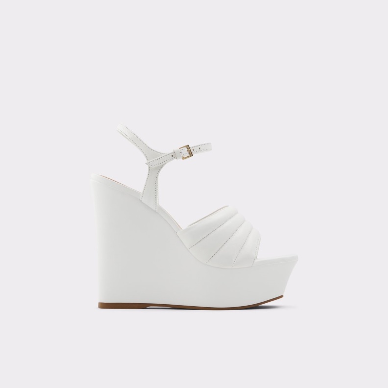 White Aldo Fashion Parri Heeled Sandal Wedge Heel