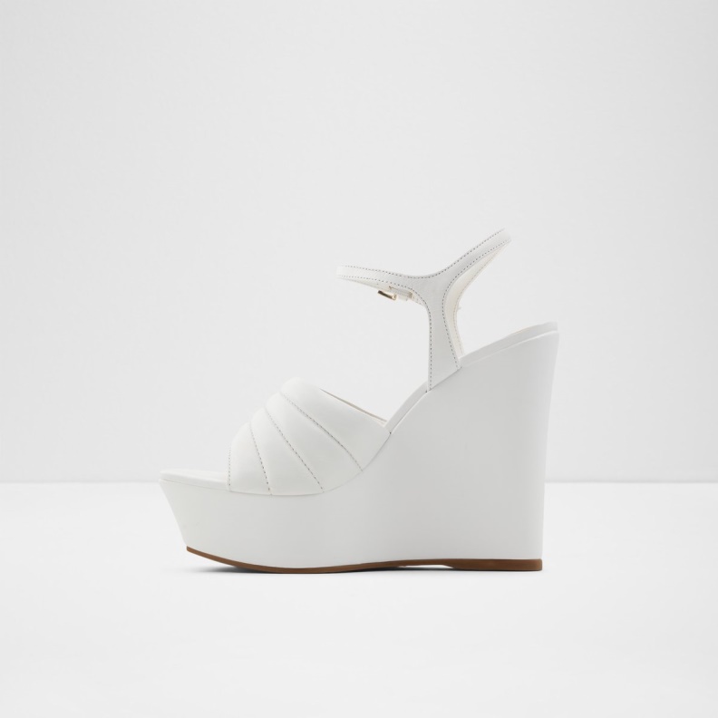 White Aldo Fashion Parri Heeled Sandal Wedge Heel