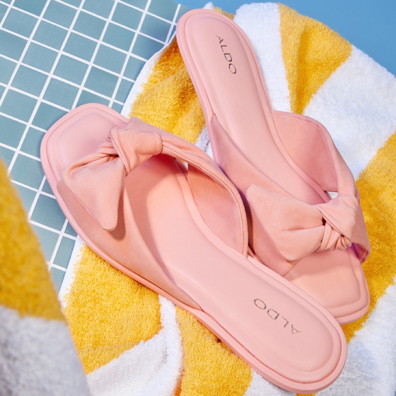 Aldo Fashion Light Orange Peony Slide Sandal