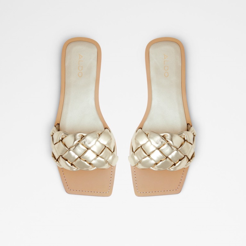 Fashion Gold Aldo Poets Slide Sandal
