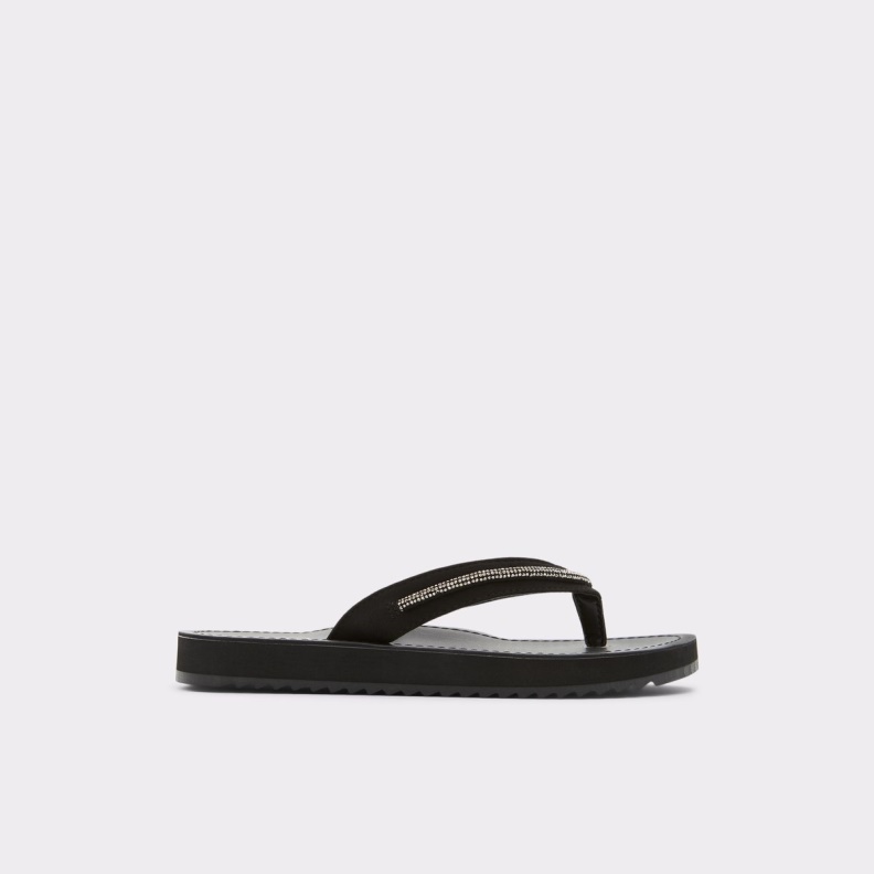 Black Fashion Aldo Polo Flip Flop Wedge Heel