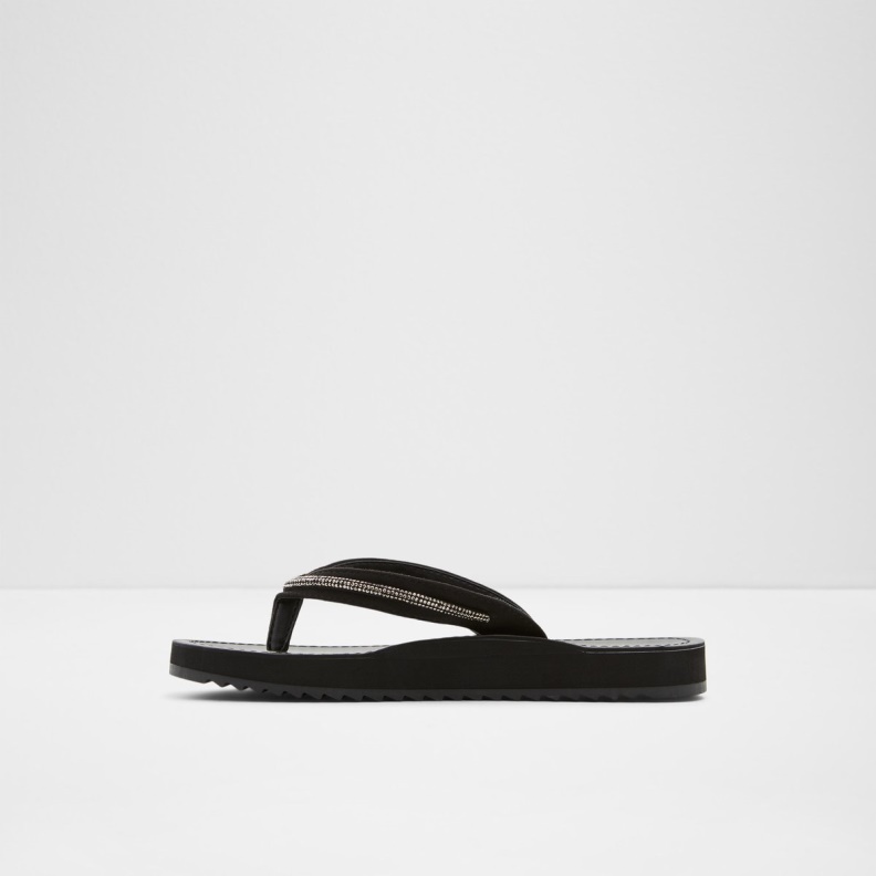 Black Fashion Aldo Polo Flip Flop Wedge Heel