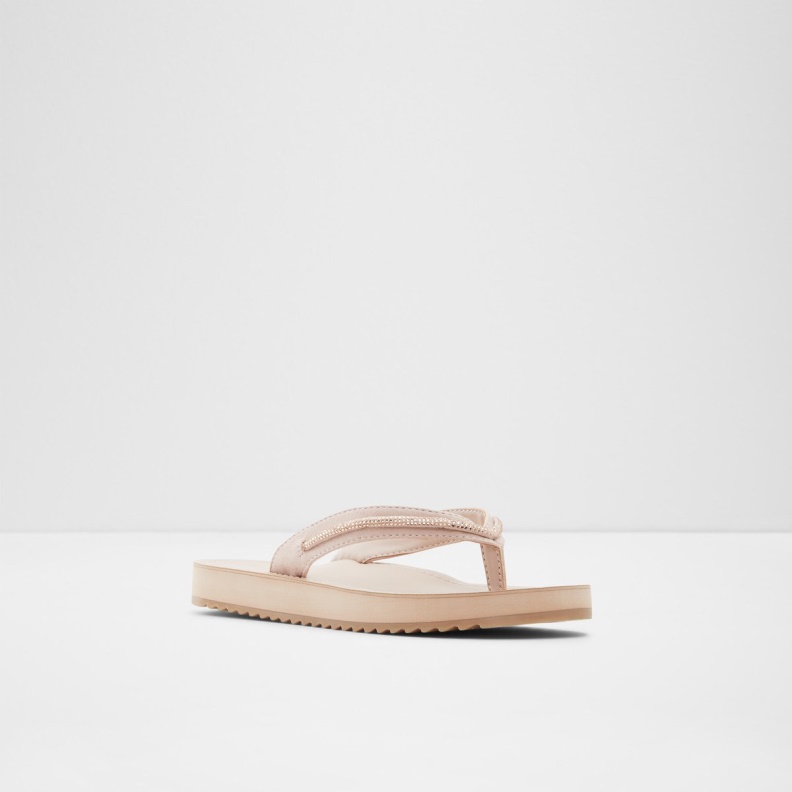Rose Gold Aldo Fashion Polo Flip Flop Wedge Heel