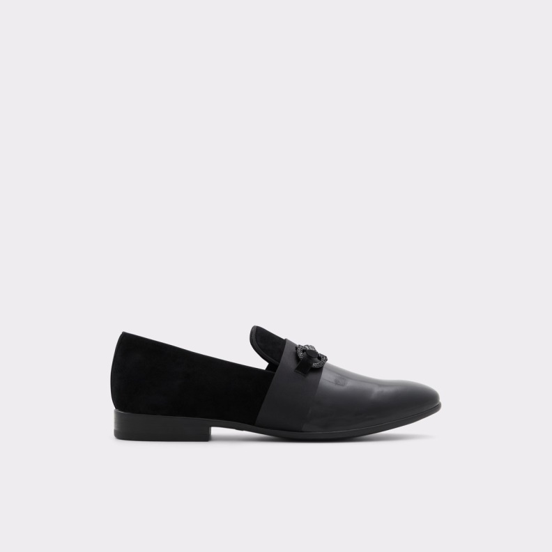 Aldo Fashion Black Leather Mixed Material Popluxe Loafer
