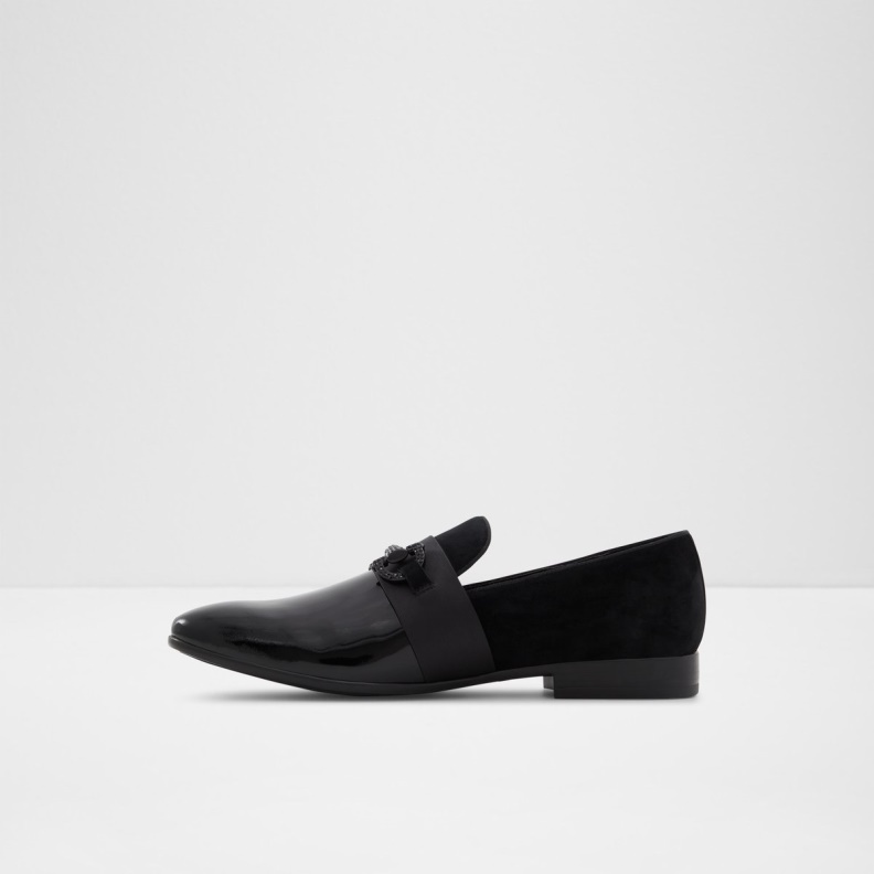 Aldo Fashion Black Leather Mixed Material Popluxe Loafer