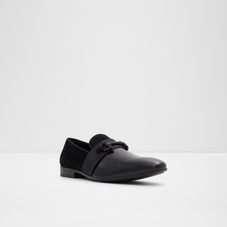 Aldo Fashion Black Leather Mixed Material Popluxe Loafer