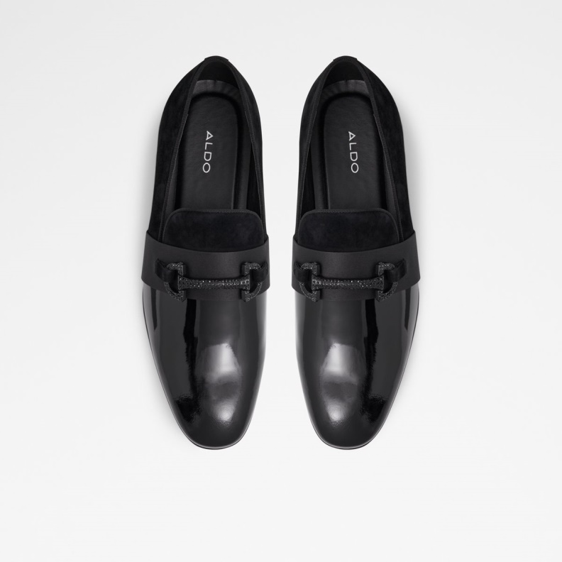 Aldo Fashion Black Leather Mixed Material Popluxe Loafer