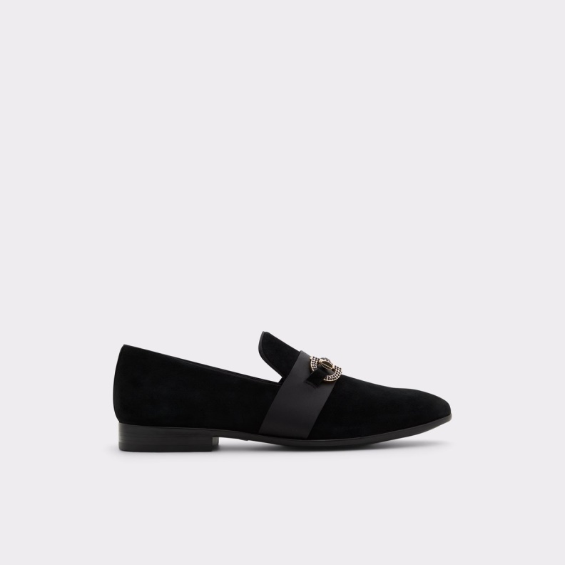 Aldo Popluxe Loafer Black Leather Suede Fashion