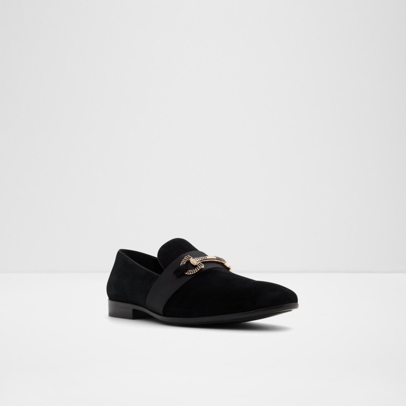 Aldo Popluxe Loafer Black Leather Suede Fashion