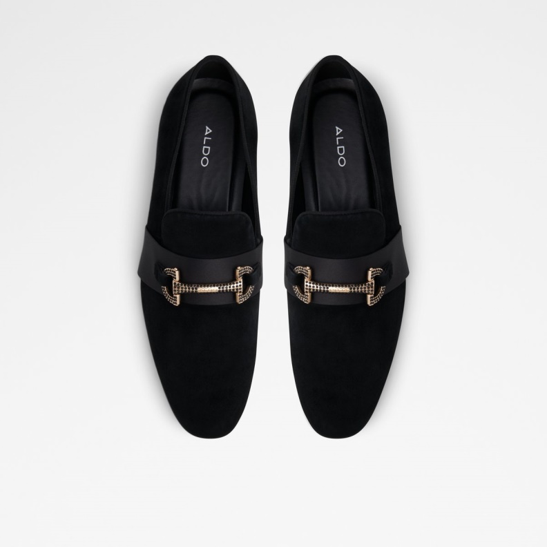 Aldo Popluxe Loafer Black Leather Suede Fashion