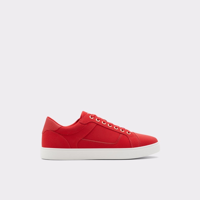Fashion Aldo Bright Red Popstep High Top Sneaker Cup Sole