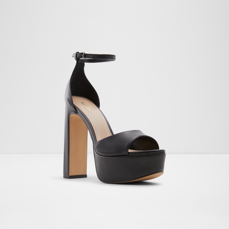 Fashion Aldo Posh High Heel Sandal Block Heel Black