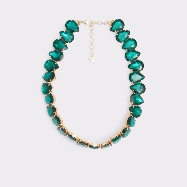 Aldo Queenjewel Necklace Dark Green Fashion