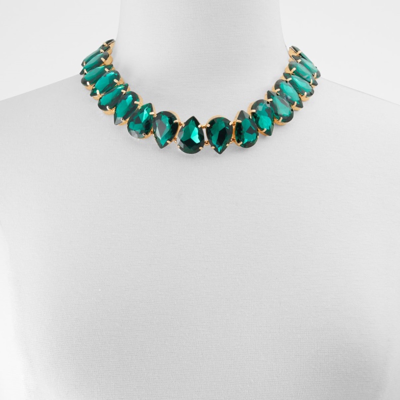 Aldo Queenjewel Necklace Dark Green Fashion