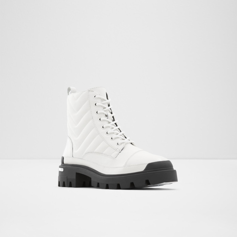 White Leather Smooth Quilt Fashion Aldo