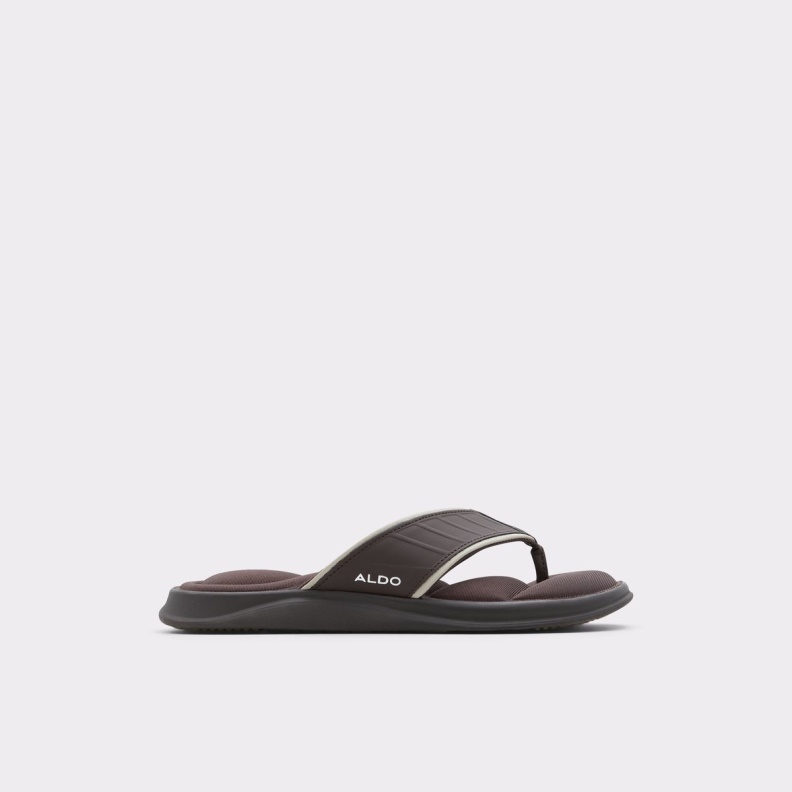Aldo Fashion Dark Brown Rassen Flip Flops