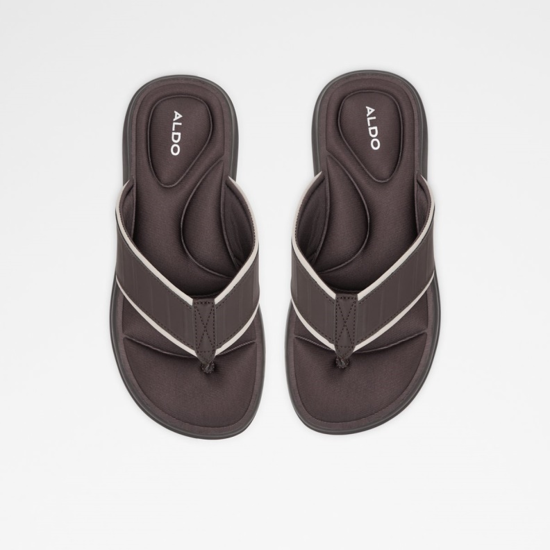 Aldo Fashion Dark Brown Rassen Flip Flops