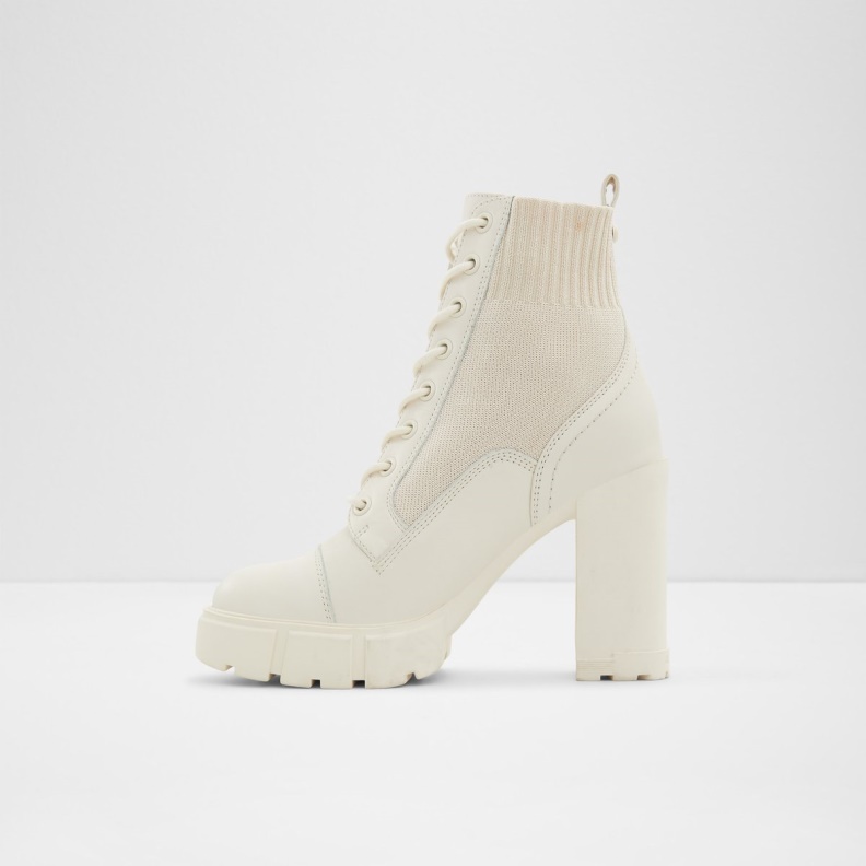 Fashion Aldo Rebel Combat Boots Lug Sole White