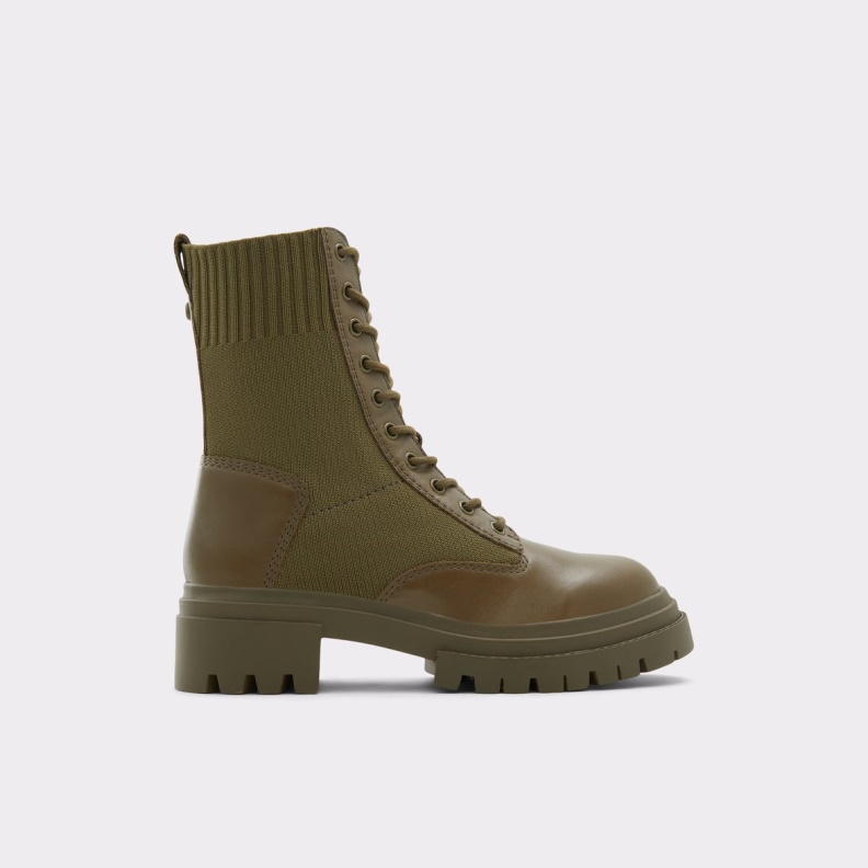 Khaki Aldo Fashion Reflow Combat Ankle Boot Lug Sole